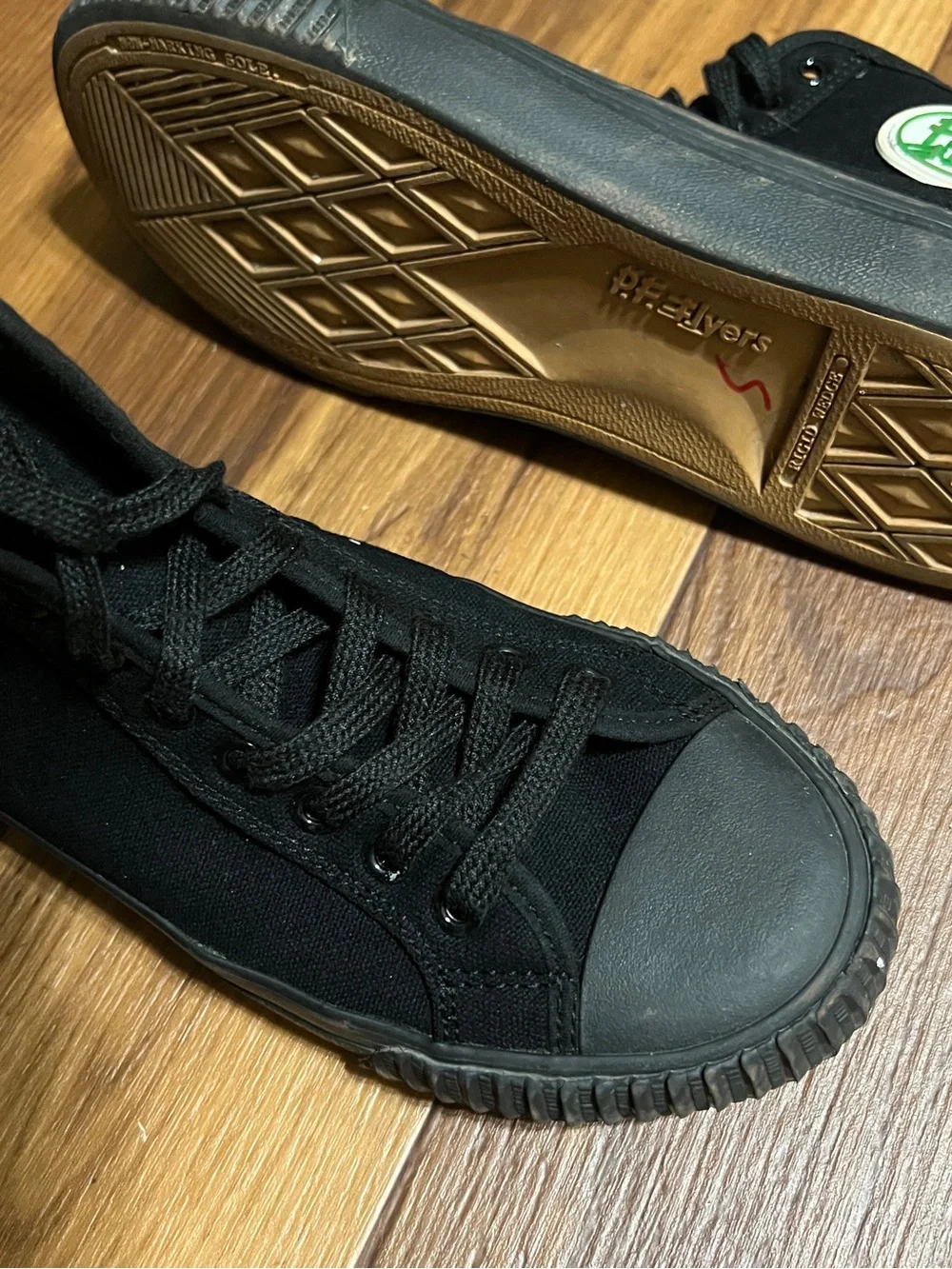 Pf Flyers The Sandlot Center Hi Shoes Size 8 Black Canvas Lace-Up Sneakers
